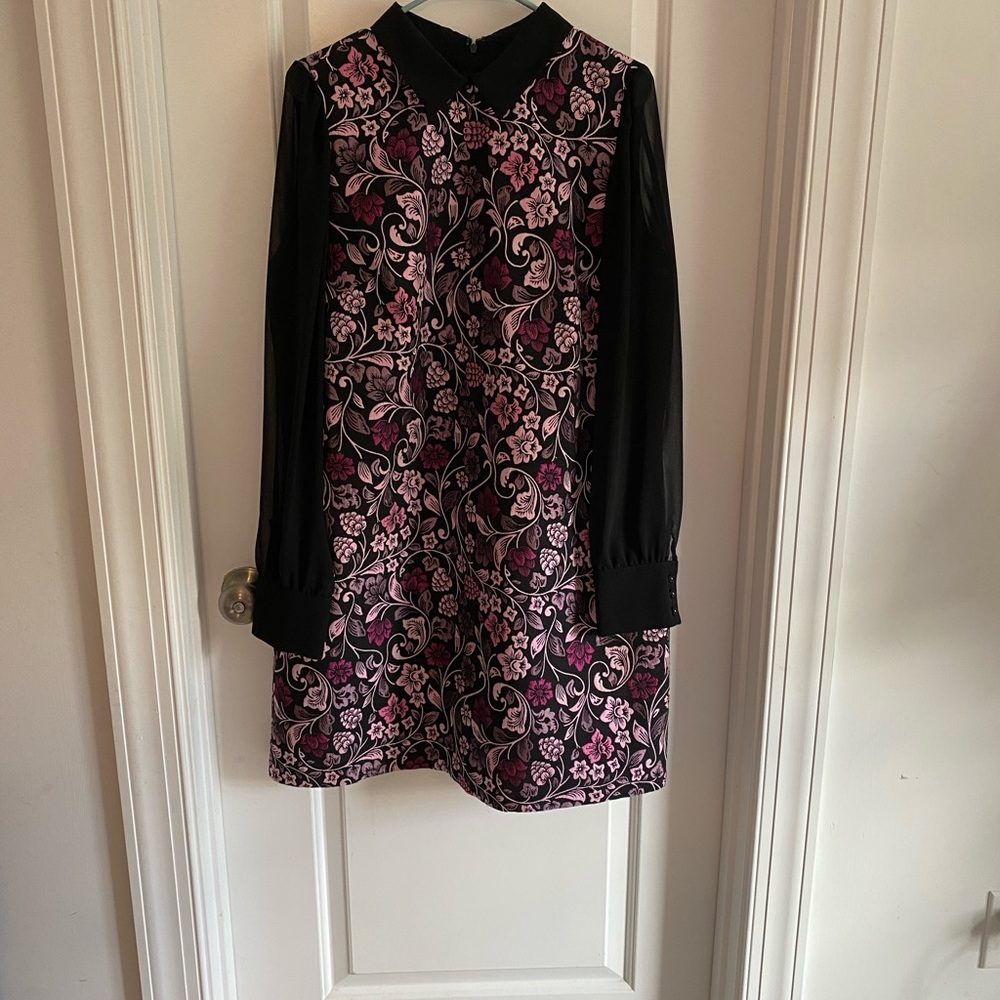 Ugh the best dress ever! Black, with purple and pink. Size 12, Nanette Lepore!